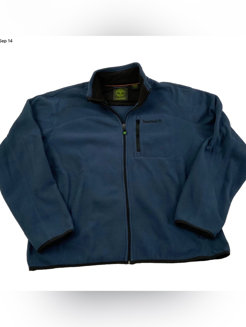 Timberland Men’s XXL Full Zip Fleece Jacket Blue Zip Pockets Fall Winter Cozy